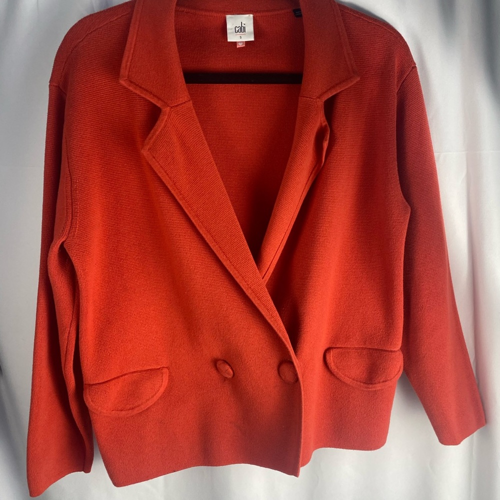 CAbi Red Blazer Elegant Suit Jacket